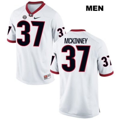 Men's Georgia Bulldogs NCAA #37 Jordon McKinney Nike Stitched White Authentic College Football Jersey OPL0454WM